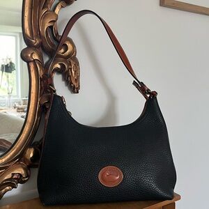 Dooney & Bourke Black and Brown All Weather Leather Shoulder Bag